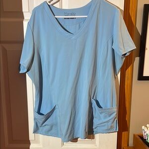 MARELLA Blue V-Neck SCRUB Short Sleeve T-Shirt